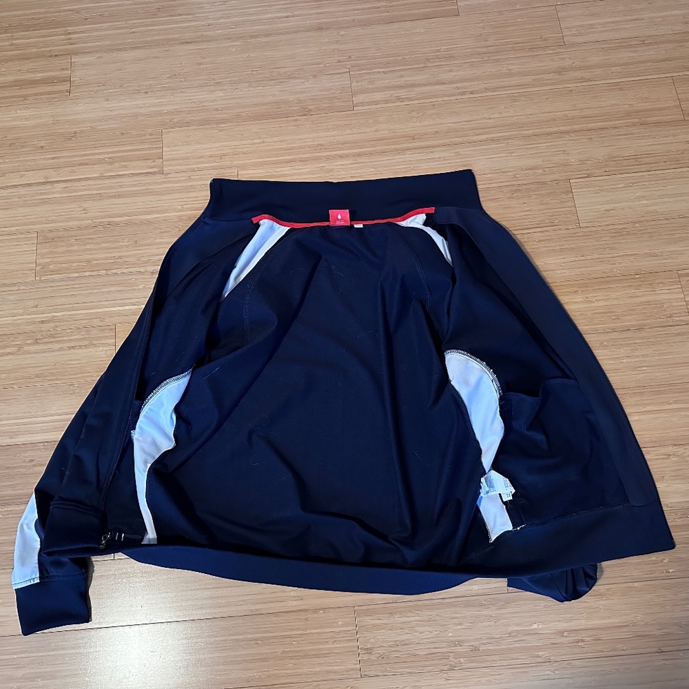 Puma Track Jacket Men's Large Navy Blue White Retro Full Zip Puma Chest Sleeve - Picture 4 of 10